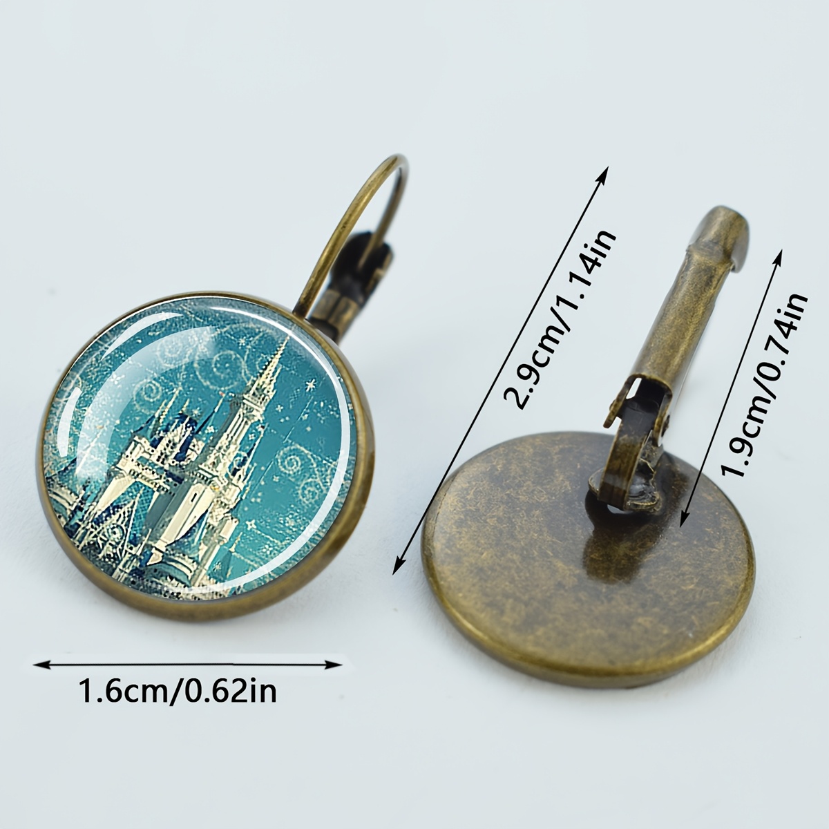 Vintage Castle Theme Round Earrings, Perfect Gift for Her